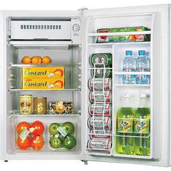 Lorell ArcticVault Compact Refrigerator with Chiller Section Ice Tray and Reversible Door 3.2 Cubic Feet Black Light Blue White (LLR-LLR72312)