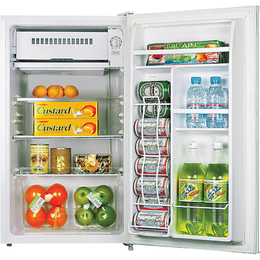 Lorell ArcticVault Compact Refrigerator with Chiller Section Ice Tray and Reversible Door 3.2 Cubic Feet Black Light Blue White (LLR - LLR72312) - SchoolOutlet