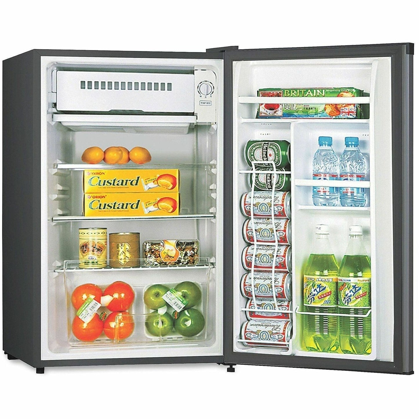 Lorell FrostNest Compact Refrigerator with Chiller Section Ice Tray and Reversible Door 3.2 Cubic Feet Black (LLR - LLR72313) - SchoolOutlet