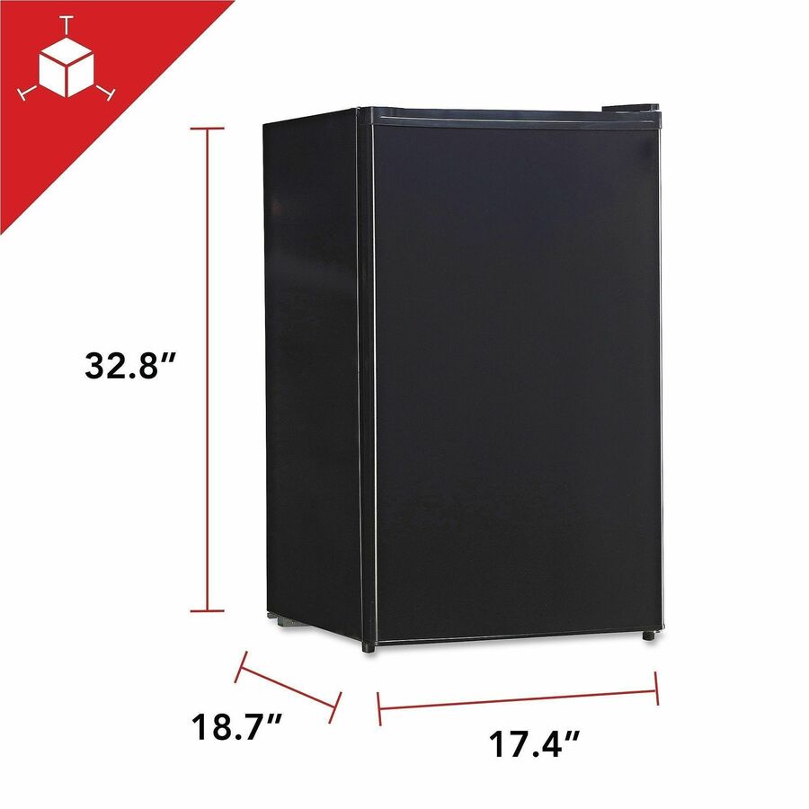 Lorell FrostNest Compact Refrigerator with Chiller Section Ice Tray and Reversible Door 3.2 Cubic Feet Black (LLR - LLR72313) - SchoolOutlet