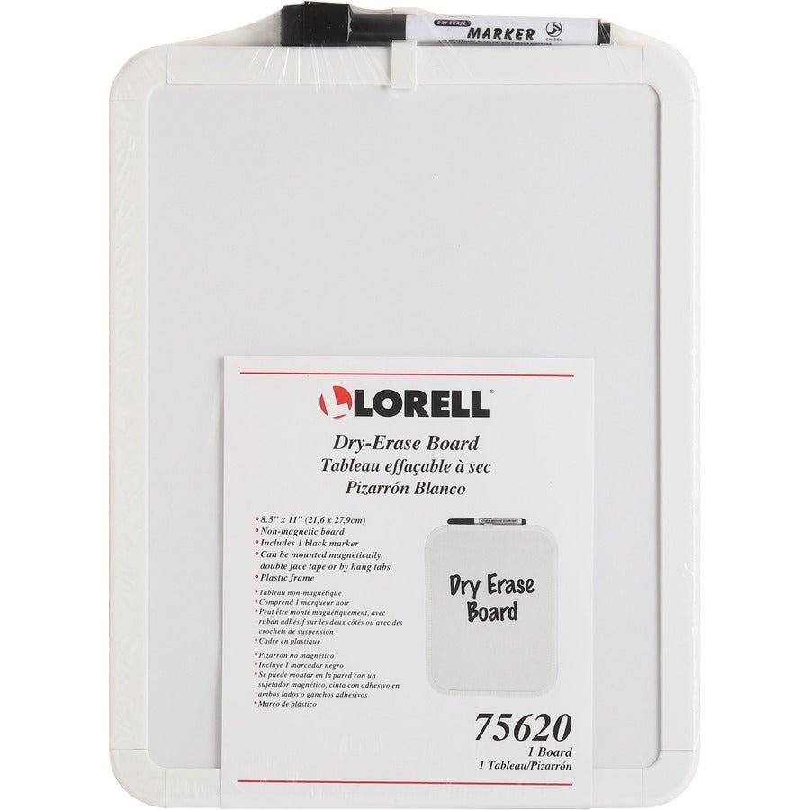 Lorell Personal Whiteboard with White Plastic Frame and Integrated Mounting Kit 11"W x 8.5"H (LLR - LLR75620) - SchoolOutlet