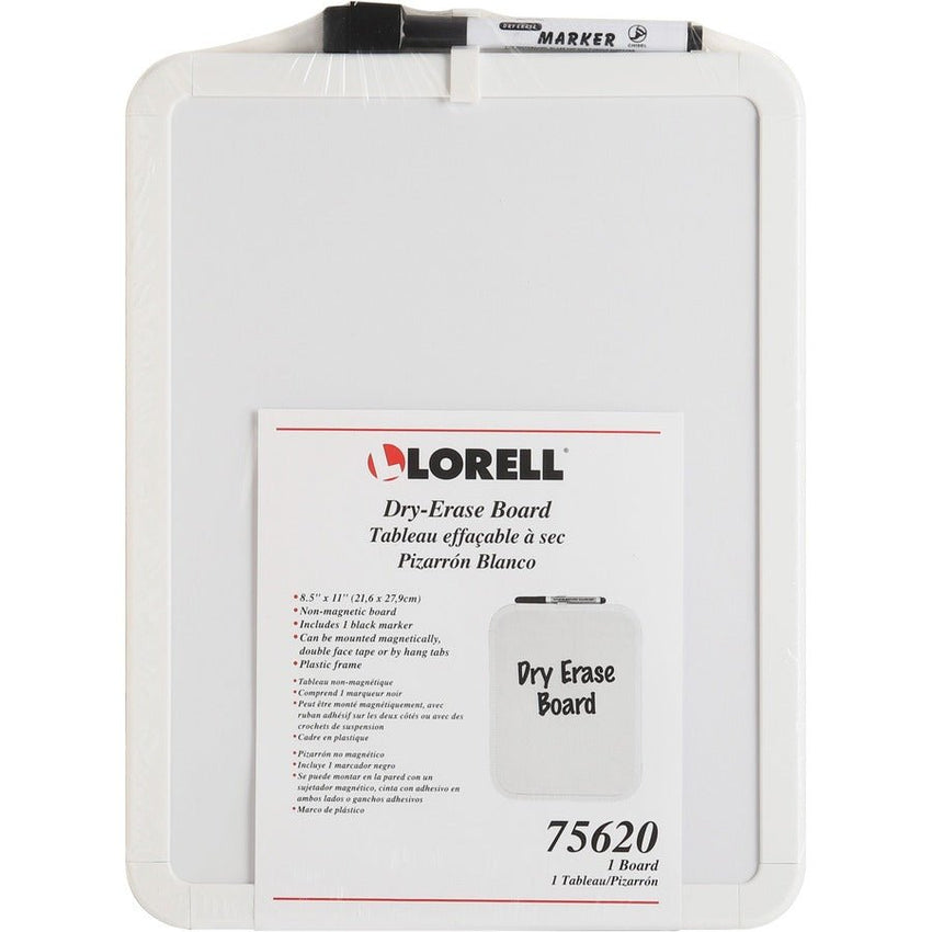 Lorell Personal Whiteboard with White Plastic Frame and Integrated Mounting Kit 11"W x 8.5"H (LLR - LLR75620) - SchoolOutlet