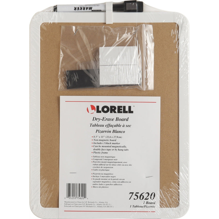 Lorell Personal Whiteboard with White Plastic Frame and Integrated Mounting Kit 11"W x 8.5"H (LLR - LLR75620) - SchoolOutlet