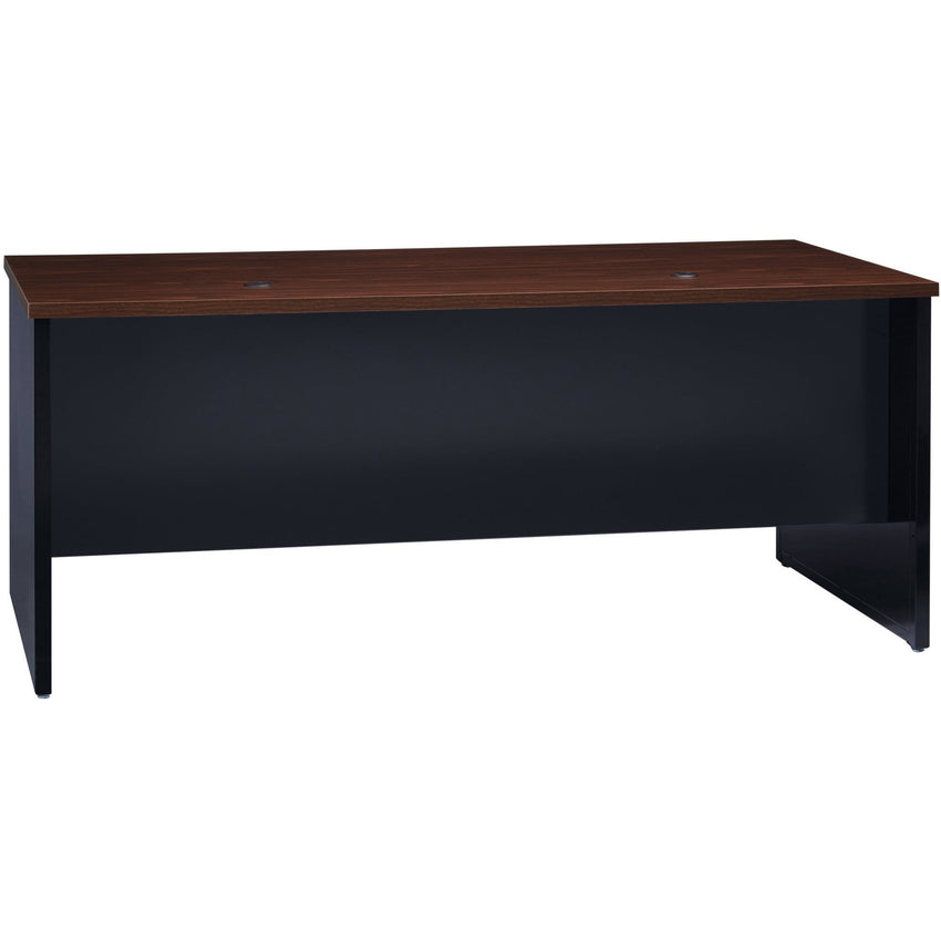 Lorell Fortress Modular Series Double - Pedestal Desk with Laminate Top and Industrial Grade Black Steel Construction 72"W x 36"D (LLR - LLR7913X - DBL) - SchoolOutlet