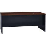 Lorell Fortress Modular Series Double - Pedestal Desk with Laminate Top and Industrial Grade Black Steel Construction 72