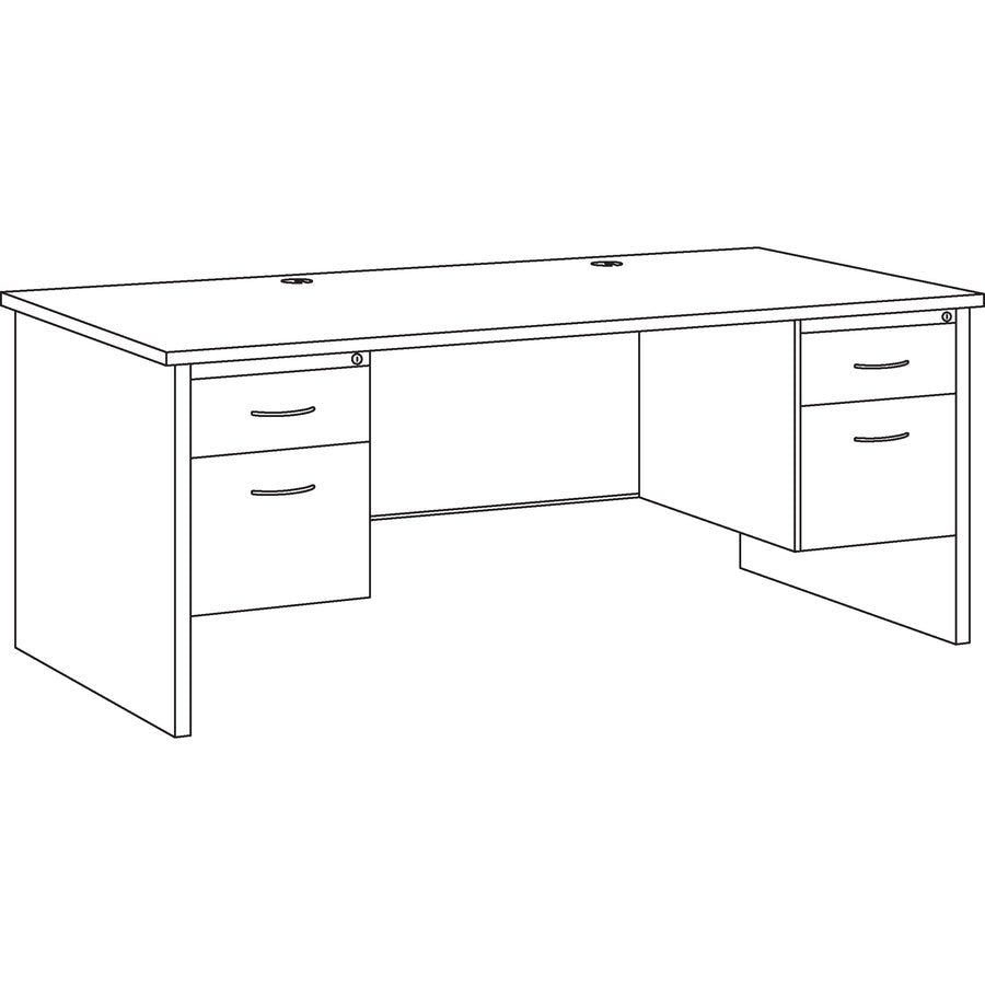 Lorell Fortress Modular Series Double - Pedestal Desk with Laminate Top and Industrial Grade Black Steel Construction 72"W x 36"D (LLR - LLR7913X - DBL) - SchoolOutlet