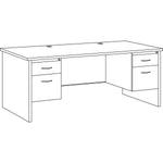 Lorell Fortress Modular Series Double - Pedestal Desk with Laminate Top and Industrial Grade Black Steel Construction 72