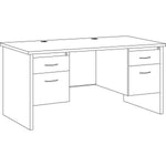Lorell Fortress Modular Series Double - Pedestal Desk Laminate Top and Industrial Grade Black Steel Construction 60
