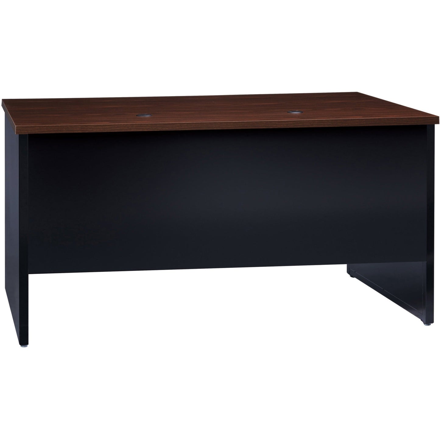 Lorell Fortress Modular Series Double - Pedestal Desk Laminate Top and Industrial Grade Black Steel Construction 60"W x 30"D (LLR - LLR7914X - DBL) - SchoolOutlet
