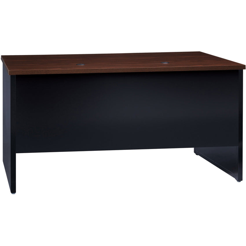 Lorell Fortress Modular Series Double - Pedestal Desk Laminate Top and Industrial Grade Black Steel Construction 60"W x 30"D (LLR - LLR7914X - DBL) - SchoolOutlet