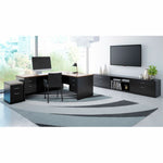 Lorell Fortress Modular Series Double - Pedestal Desk Laminate Top and Industrial Grade Black Steel Construction 60