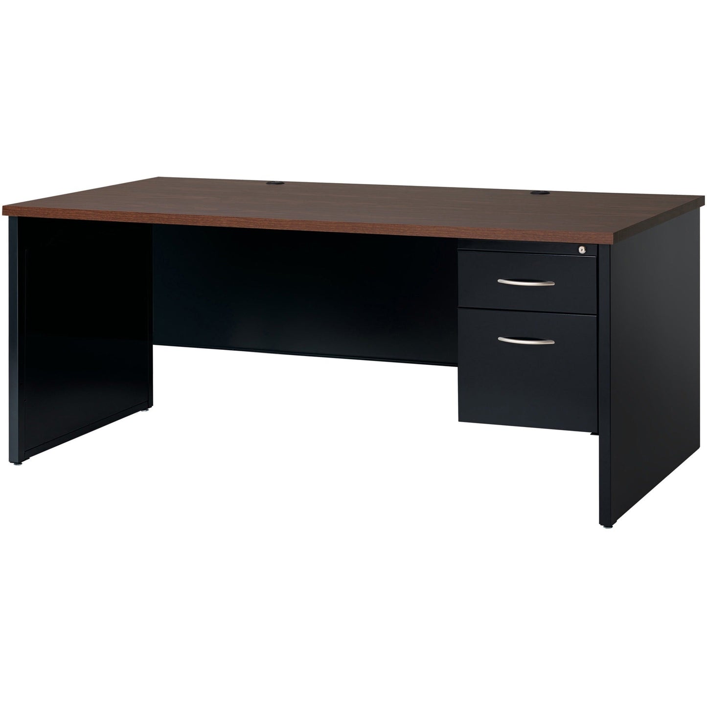Lorell Fortress Modular Series Right - Pedestal Desk with Laminate Top and Advanced Quad - Grommet Cord Management 72"W x 36"D (LLR - LLR7914X - RIGHT) - SchoolOutlet