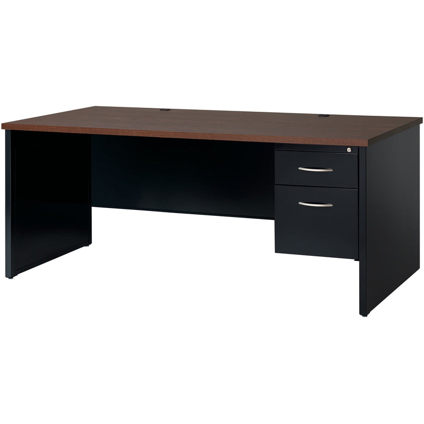 Lorell Fortress Modular Series Right - Pedestal Desk with Laminate Top and Advanced Quad - Grommet Cord Management 72"W x 36"D (LLR - LLR7914X - RIGHT) - SchoolOutlet