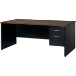 Lorell Fortress Modular Series Right - Pedestal Desk with Laminate Top and Advanced Quad - Grommet Cord Management 72