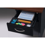 Lorell Fortress Modular Series Right - Pedestal Desk with Laminate Top and Advanced Quad - Grommet Cord Management 72