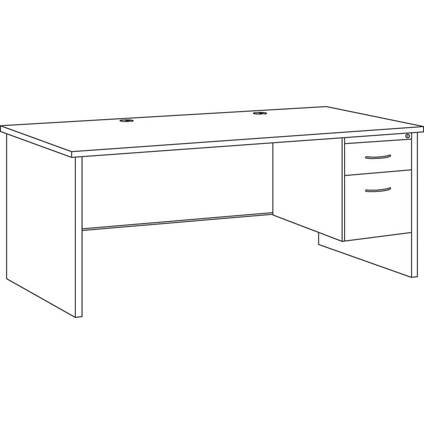 Lorell Fortress Modular Series Right - Pedestal Desk with Laminate Top and Advanced Quad - Grommet Cord Management 72"W x 36"D (LLR - LLR7914X - RIGHT) - SchoolOutlet