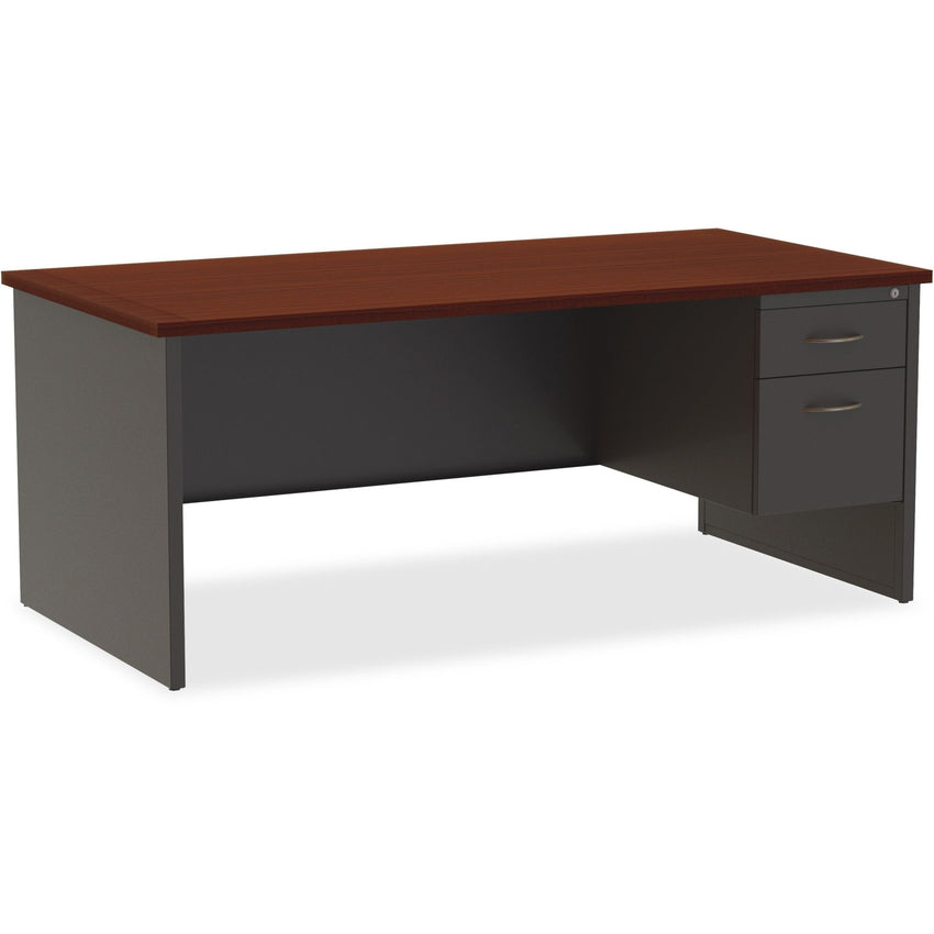Lorell Fortress Modular Series Right - Pedestal Desk with Laminate Top and Advanced Quad - Grommet Cord Management 72"W x 36"D (LLR - LLR7914X - RIGHT) - SchoolOutlet