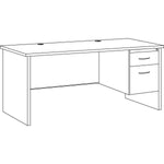 Lorell Fortress Modular Series Right - Pedestal Desk with Laminate Top and Industrial Grade Black Steel Construction 66