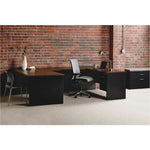 Lorell Fortress Modular Series Right - Pedestal Desk with Laminate Top and Industrial Grade Black Steel Construction 48