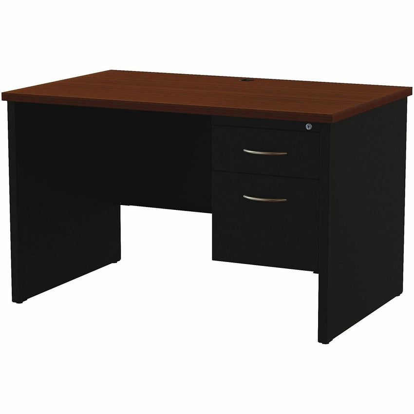 Lorell Fortress Modular Series Right - Pedestal Desk with Laminate Top and Industrial Grade Black Steel Construction 48"W x 30"D (LLR - LLR79147) - SchoolOutlet