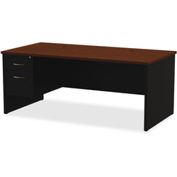 Lorell Fortress Modular Series Left-Pedestal Desk with Laminate Top and Industrial Grade Charcoal Steel Construction 72"W x 36"D (LLR-LLR7914X-LEFT)