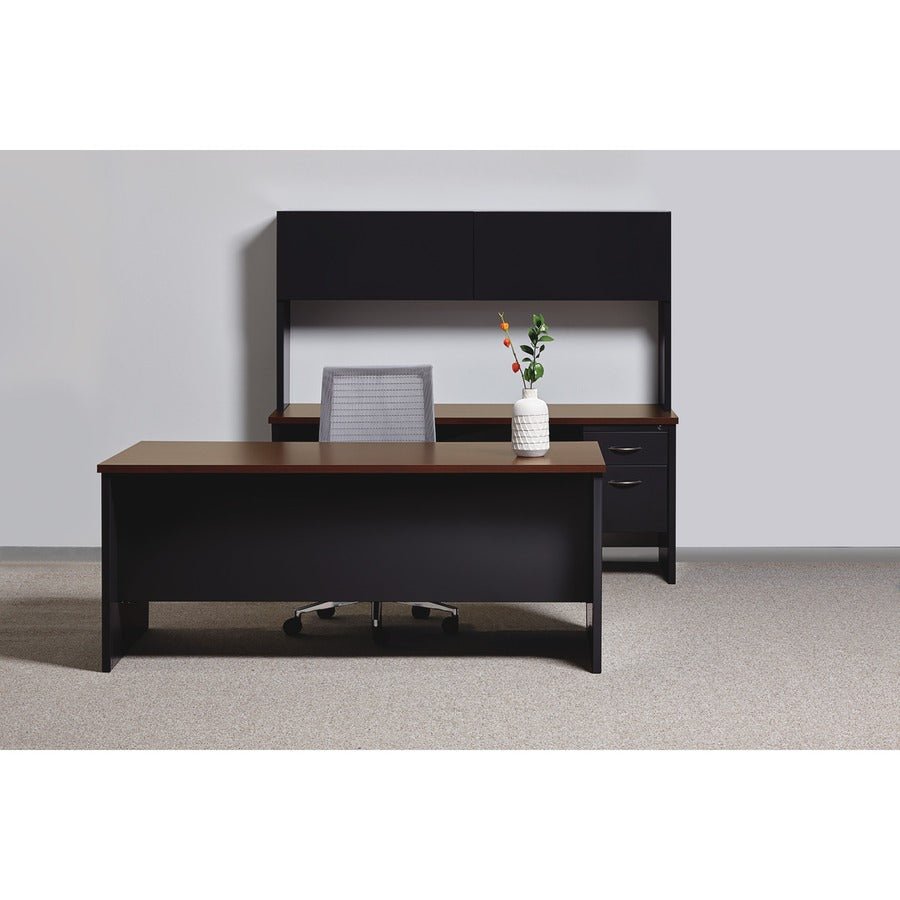 Lorell Fortress Modular Series Left - Pedestal Desk with Laminate Top and Industrial Grade Charcoal Steel Construction 72"W x 36"D (LLR - LLR7914X - LEFT) - SchoolOutlet