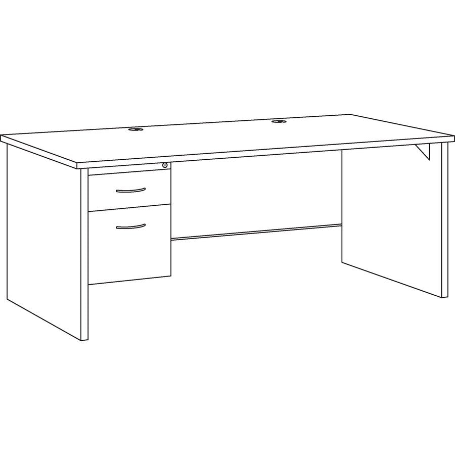 Lorell Fortress Modular Series Left - Pedestal Desk with Laminate Top and Industrial Grade Charcoal Steel Construction 72"W x 36"D (LLR - LLR7914X - LEFT) - SchoolOutlet