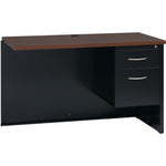 Lorell Fortress Modular Series Right - Pedestal Return Laminate Top and Industrial Grade Black Steel Construction 48
