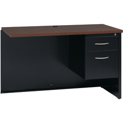 Lorell Fortress Modular Series Right-Pedestal Return Laminate Top and Industrial Grade Black Steel Construction 48"W x 24"D (LLR-LLR7915X-RIGHT)