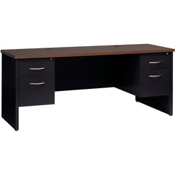 Lorell Fortress Modular Series Double-Pedestal Credenza with Laminate Top and Industrial Grade Black Steel Construction 72"W x 24"D (LLR-LLR7915X-DBL)