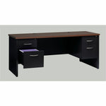 Lorell Fortress Modular Series Double - Pedestal Credenza with Laminate Top and Industrial Grade Black Steel Construction 72