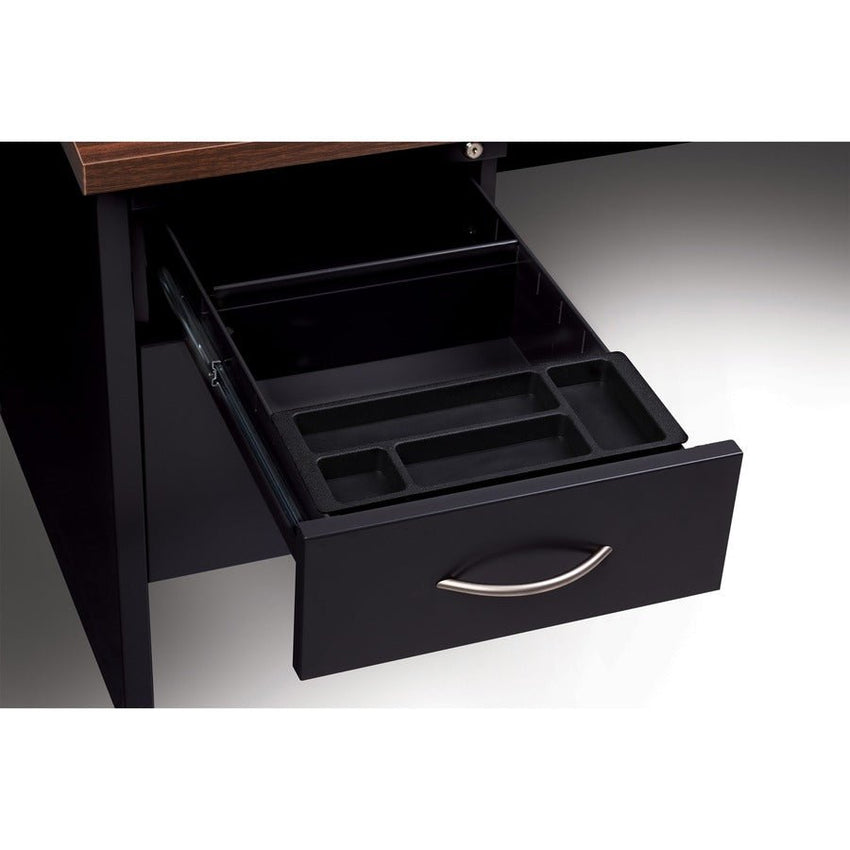 Lorell Fortress Modular Series Double - Pedestal Credenza with Laminate Top and Industrial Grade Black Steel Construction 72"W x 24"D (LLR - LLR7915X - DBL) - SchoolOutlet