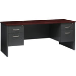 Lorell Fortress Modular Series Double - Pedestal Credenza with Laminate Top and Industrial Grade Black Steel Construction 72