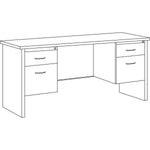 Lorell Fortress Modular Series Double - Pedestal Credenza with Laminate Top and Industrial Grade Black Steel Construction 60