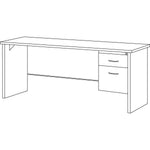 Lorell Fortress Modular Series Right - Pedestal Credenza with Laminate Top and Industrial Grade Black Steel Construction 72