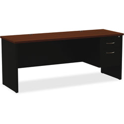 Lorell Fortress Modular Series Right-Pedestal Credenza with Laminate Top and Industrial Grade Black Steel Construction 72"W x 24"D (LLR-LLR7916X-RIGHT)
