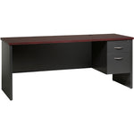 Lorell Fortress Modular Series Right - Pedestal Credenza with Laminate Top and Industrial Grade Black Steel Construction 72