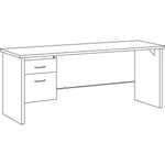 Lorell Fortress Modular Series Left - Pedestal Credenza with Laminate Top and Industrial Grade Black Steel Construction 72