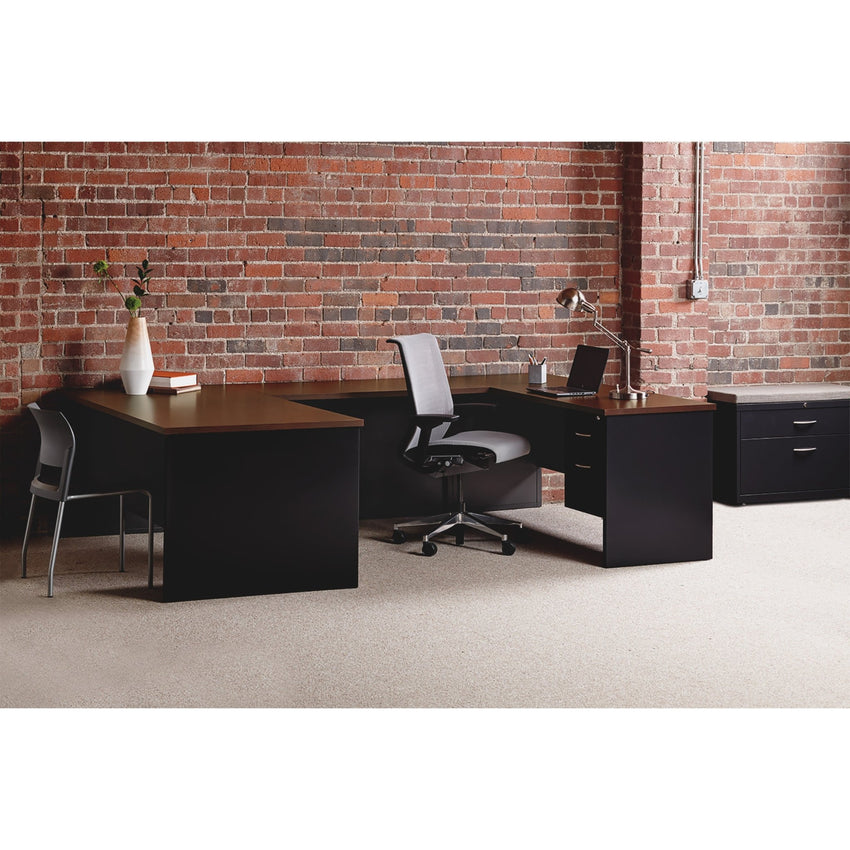 Lorell Fortress Modular Series Bridge Laminate and Black 48"W x 24"D (LLR - LLR7916X) - SchoolOutlet