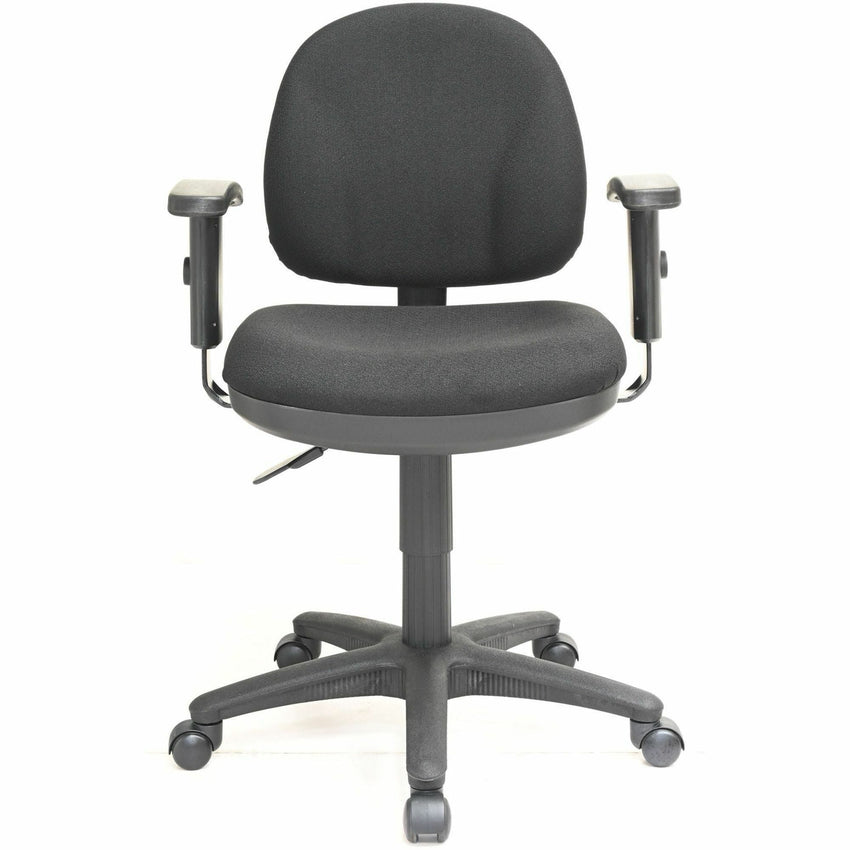 Lorell Millenia Series Pneumatic Adjustable Task Chair Black with Molded Seat and Adjustable Arms 17.30 - 22.40 "H (LLR - LLR8000X) - SchoolOutlet