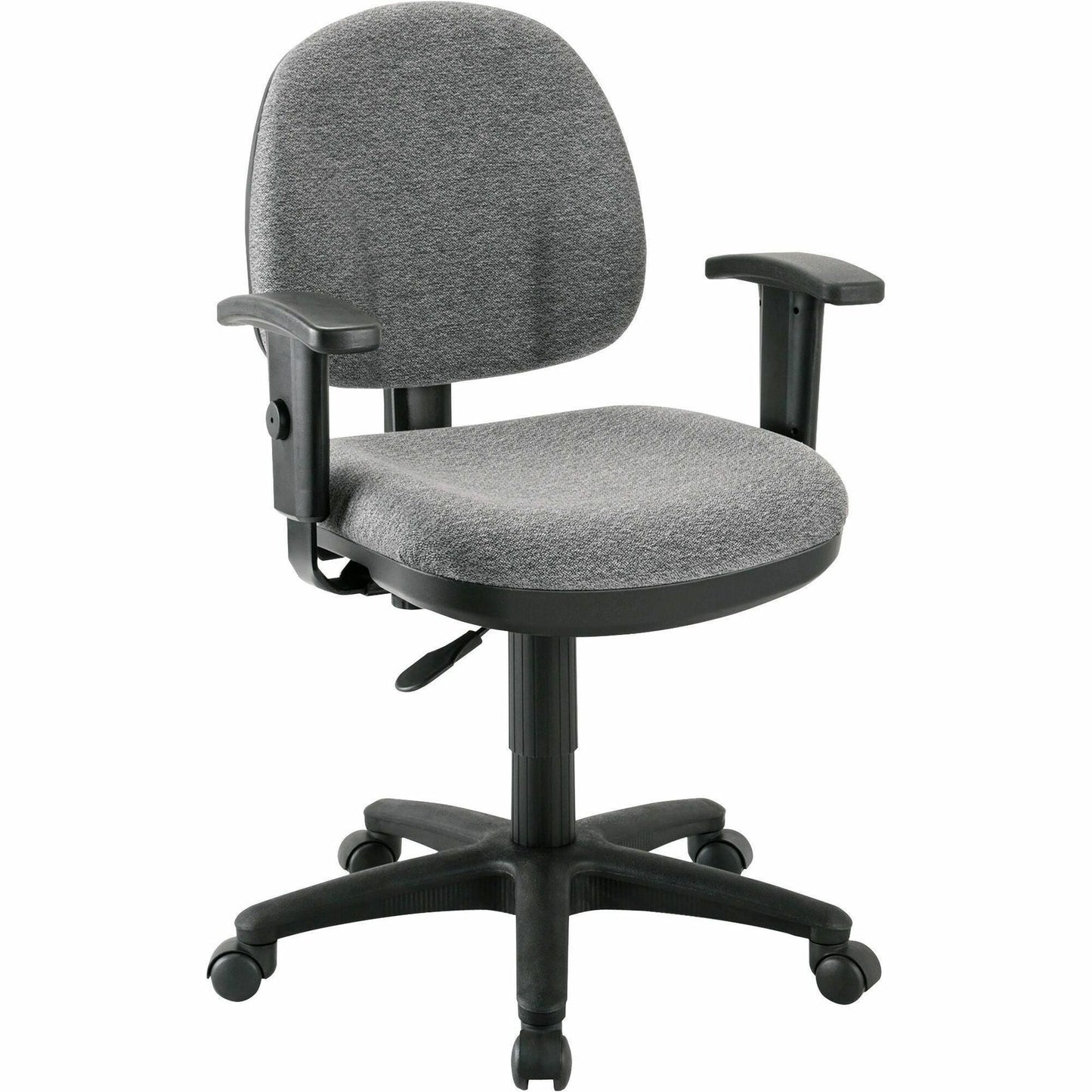 Lorell Millenia Series Pneumatic Adjustable Task Chair Black with Molded Seat and Adjustable Arms 17.30 - 22.40 "H (LLR - LLR8000X) - SchoolOutlet