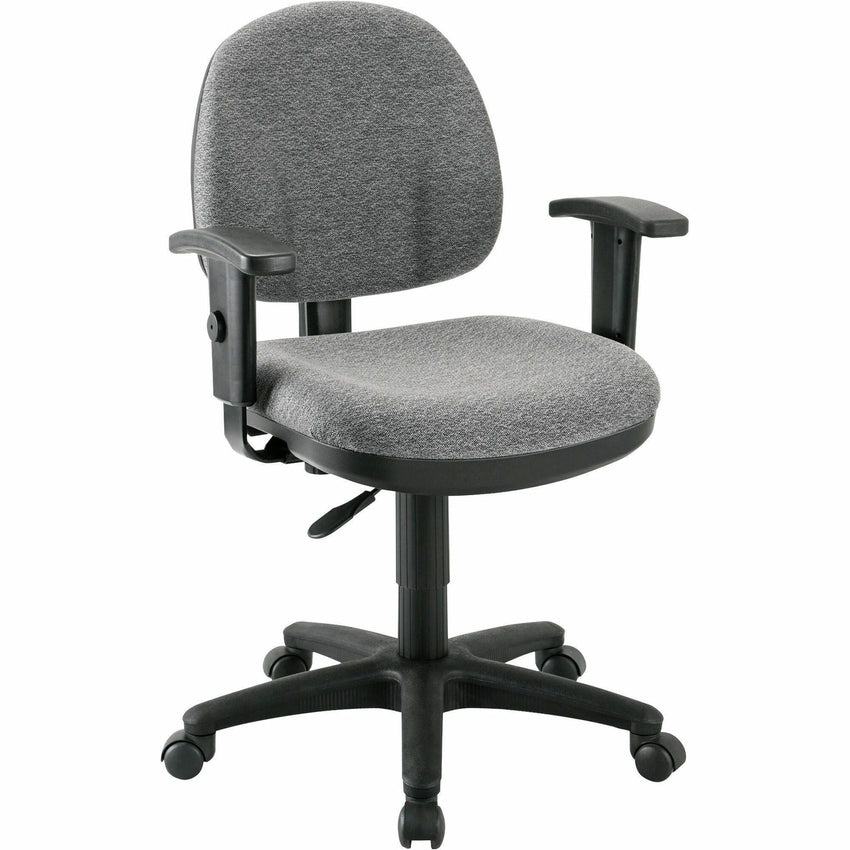 Lorell Millenia Series Pneumatic Adjustable Task Chair Black with Molded Seat and Adjustable Arms 17.30 - 22.40 "H (LLR - LLR8000X) - SchoolOutlet