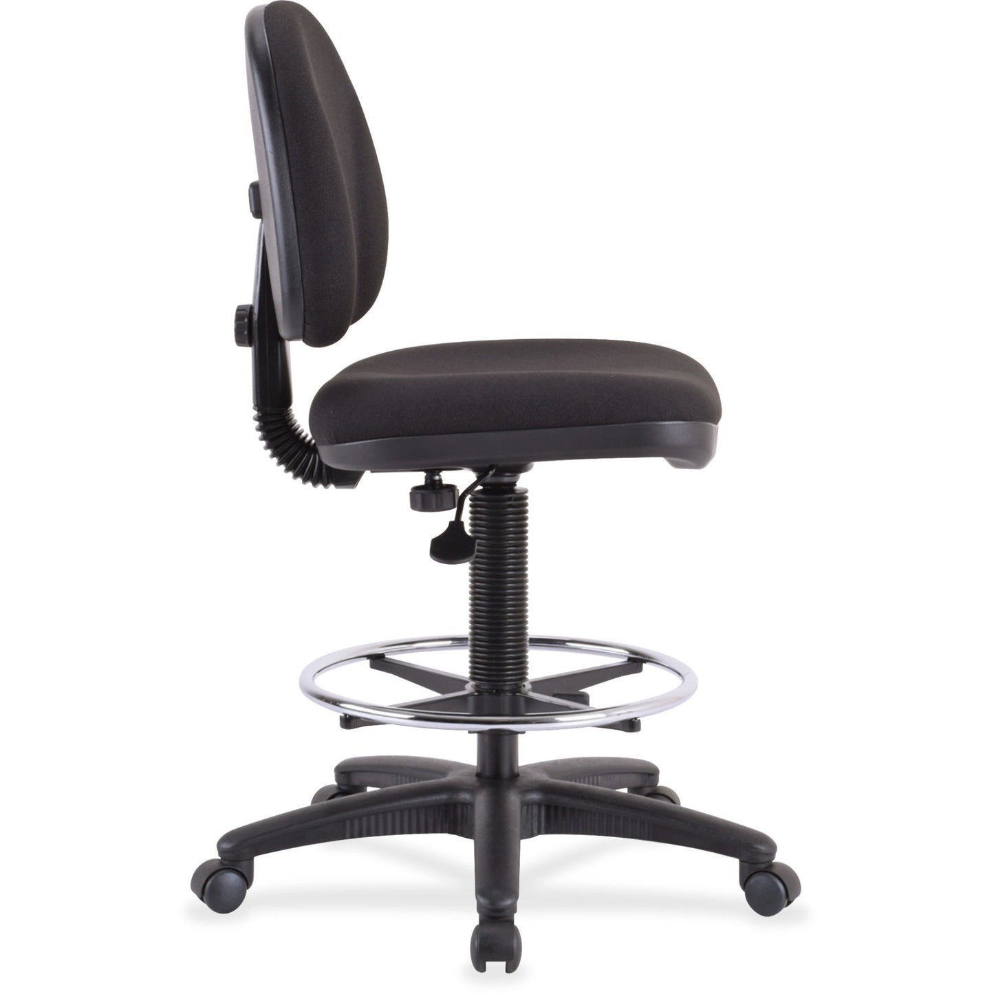 Lorell Millenia Series Adjustable Task Stool with Back Black Drafting Chair with Footring 23.60 - 33.90 "H (LLR - LLR800XX) - SchoolOutlet