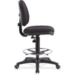 Lorell Millenia Series Adjustable Task Stool with Back Black Drafting Chair with Footring 23.60 - 33.90 