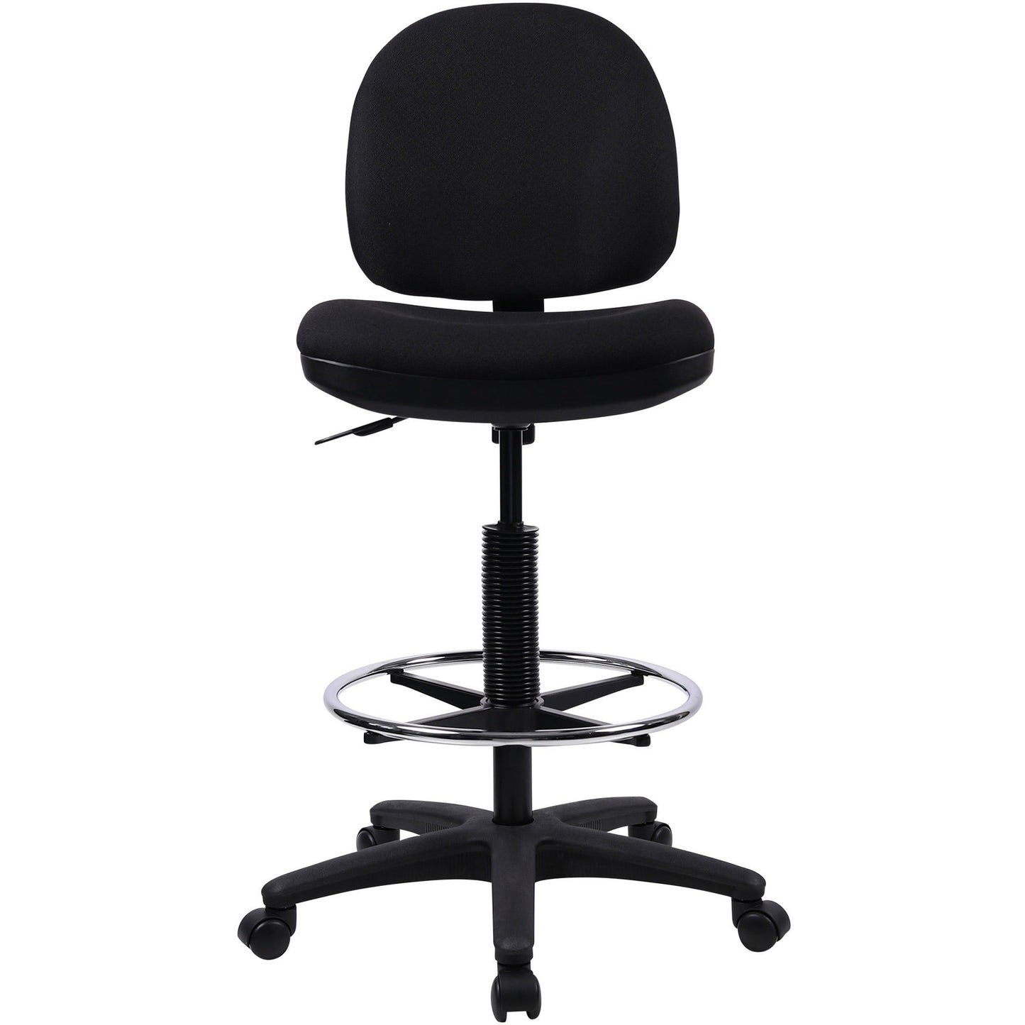 Lorell Millenia Series Adjustable Task Stool with Back Black Drafting Chair with Footring 23.60 - 33.90 "H (LLR - LLR800XX) - SchoolOutlet
