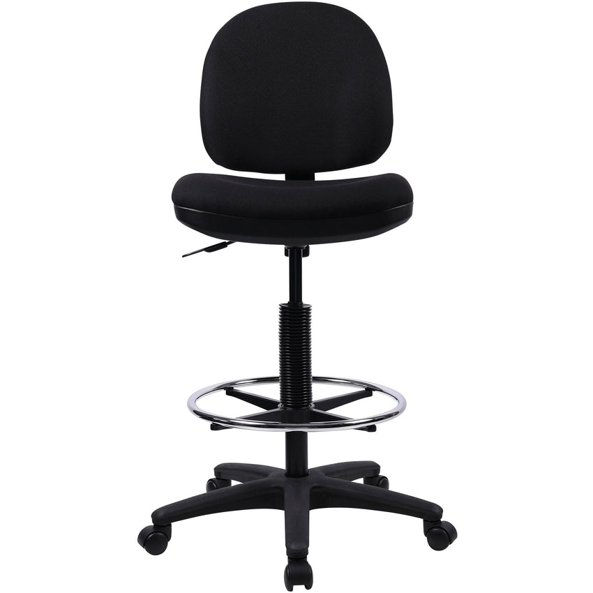 Lorell Millenia Series Adjustable Task Stool with Back Black Drafting Chair with Footring 23.60 - 33.90 "H (LLR - LLR800XX) - SchoolOutlet