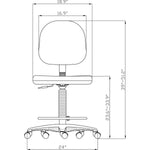 Lorell Millenia Series Adjustable Task Stool with Back Black Drafting Chair with Footring 23.60 - 33.90 