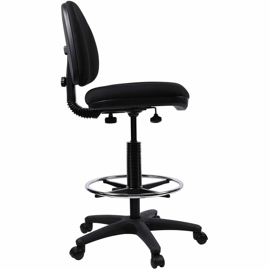 Lorell Millenia Series Adjustable Task Stool with Back Black Drafting Chair with Footring 23.60 - 33.90 "H (LLR - LLR800XX) - SchoolOutlet