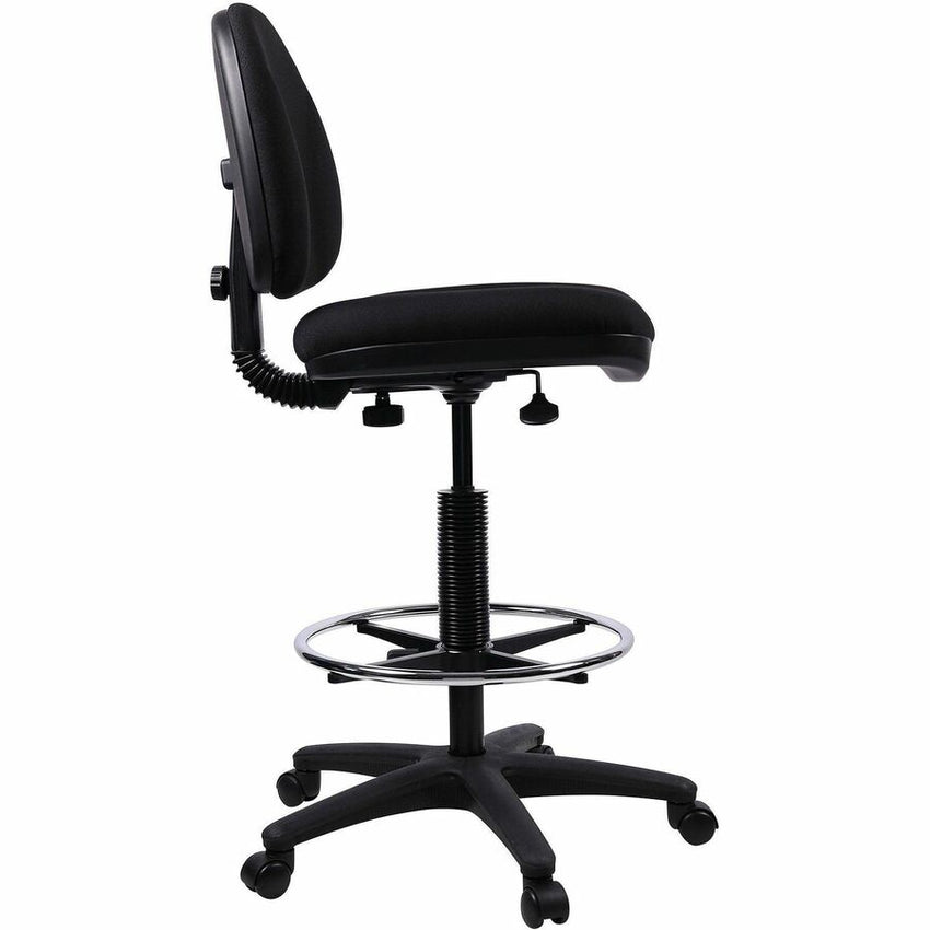 Lorell Millenia Series Adjustable Task Stool with Back Black Drafting Chair with Footring 23.60 - 33.90 "H (LLR - LLR800XX) - SchoolOutlet