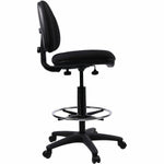 Lorell Millenia Series Adjustable Task Stool with Back Black Drafting Chair with Footring 23.60 - 33.90 